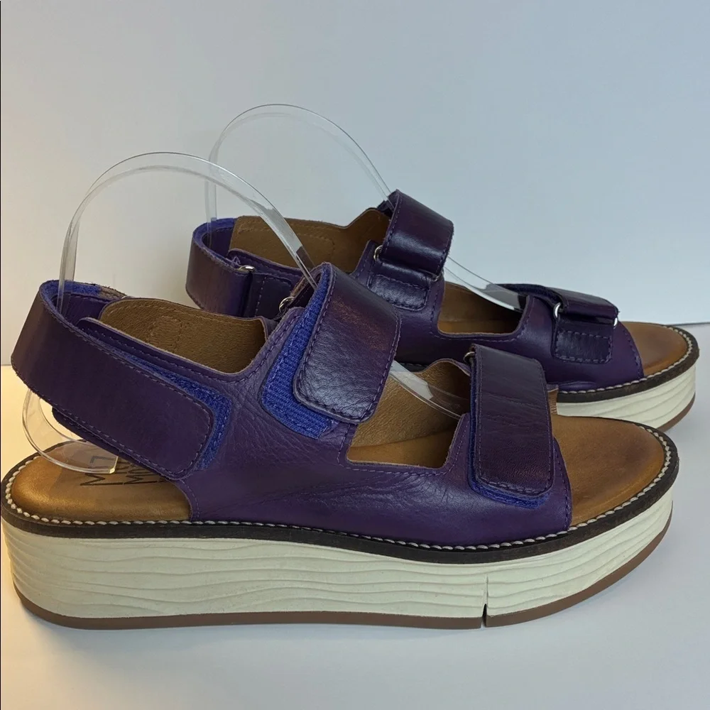 Miz Mooz Violetta Sandal Eggplant Purple Sz 40 US 9-9.5 Comfort Lug Sole Sport